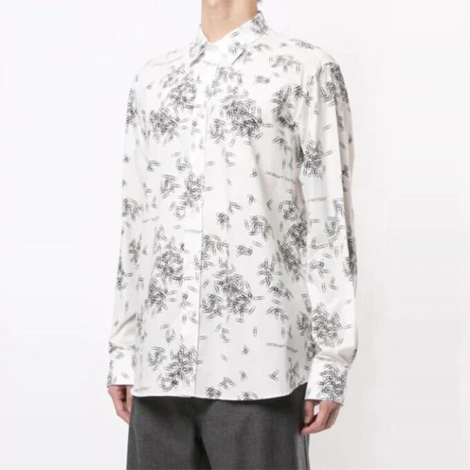 Paperclip Print Long Sleeve Shirt