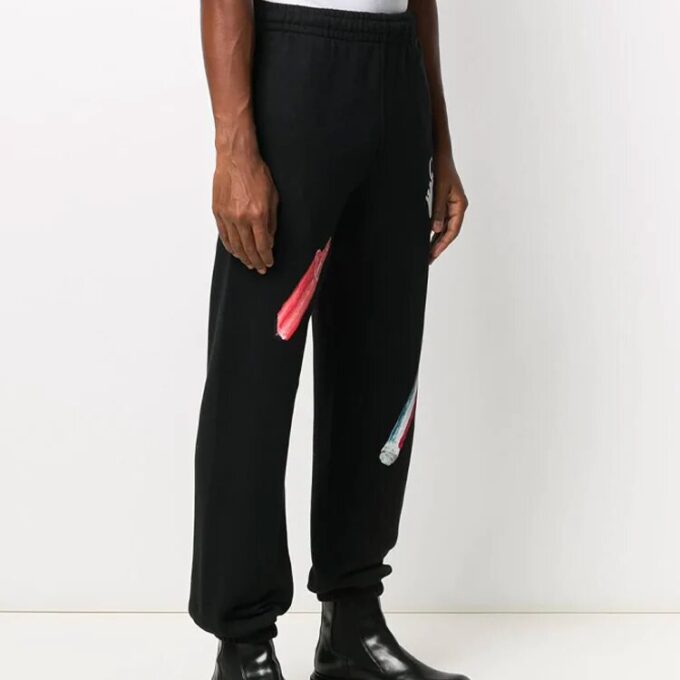 Pascal Pill Applique Sports Pants Men’ s Black