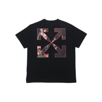 Pattern Arrow Printing Loose Fit Short Sleeve Black
