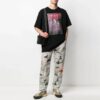 Pattern Arrow Printing Loose Fit Short Sleeve Black