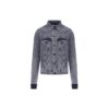 Pattern Arrow Printing Splicing Pattern Denim Jacket Gray