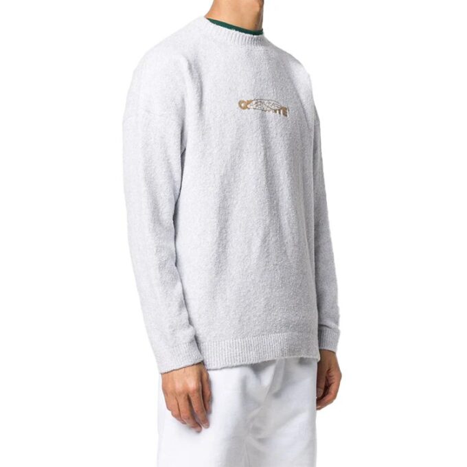 Pattern Minimalistic Pullover Gray