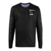 Pattern Printing Round Neck Pullover Long Sleeves Slim Fit Version Black