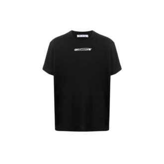 Pattern Printing Short Sleeve Black