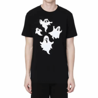 Pattern Printing Short Sleeve Black