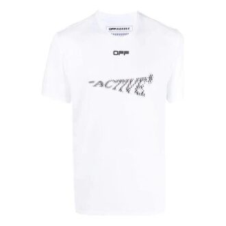 Pattern Printing Short Sleeve Slim Fit Version White