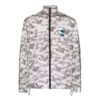 Pattern Zipper Sports Jacket Loose Fit Gray White