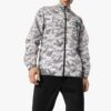 Pattern Zipper Sports Jacket Loose Fit Gray White
