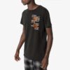 Pictogram Embroidered Slim Arrow Printing Short Sleeve t Ordinary Version Black