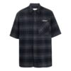Plaid Casual Short Sleeve Shirt Black