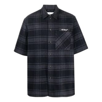 Plaid Casual Short Sleeve Shirt Black