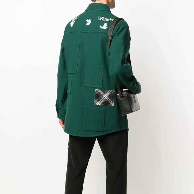 Plaid Design Shirt Jacket Green