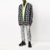 Plaid hooded Long Sleeves Shirt Loose Fit Black