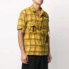 Plaid Pocket Short Sleeve Shirt Version Yellow