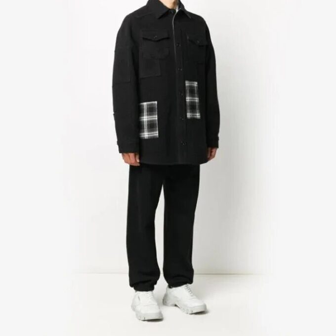 Plaid Pockets Buttoned Oversized Shirt