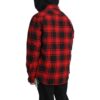 Plaid Splicing hooded Shirt Red Black Plaid “Red Black”