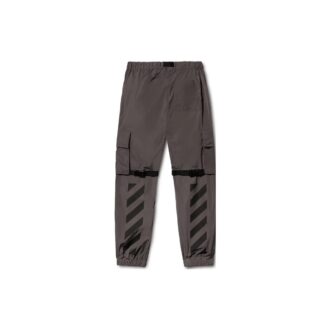 Poly Diagonal-stripes Cargo Pants “Dark Grey”