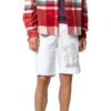 Portrait Pattern Printing Shorts White