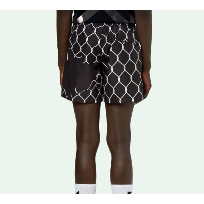 Portrait Printing Shorts Black White