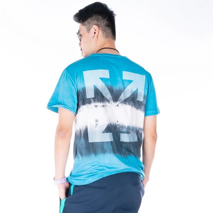 Printing Cotton Short Sleeve Ordinary Version Sky Blue