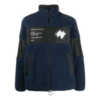 Printing Fleece Jacket Navy Blue