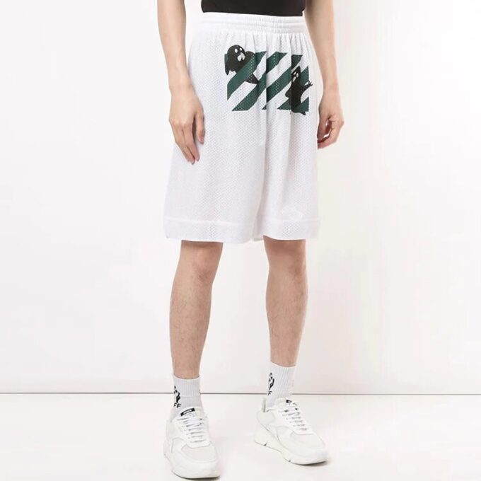 Printing Hollow Out Design Shorts White