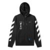 Printing hooded Zipper Jacket Black