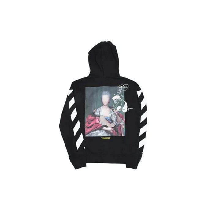 Printing hooded Zipper Jacket Black