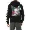 Printing hooded Zipper Jacket Black