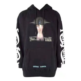 Printing Long Sleeves hooded Sports Slim Fit Version Black