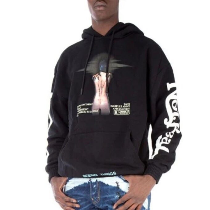 Printing Long Sleeves hooded Sports Slim Fit Version Black