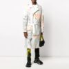 Printing Pattern single breasted Lacing Windbreaker Ordinary Version White