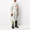 Printing Pattern single breasted Lacing Windbreaker Ordinary Version White