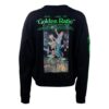 Printing Round Neck Long Sleeves Loose Fit Black