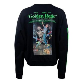 Printing Round Neck Long Sleeves Loose Fit Black