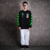 Printing Round Neck Long Sleeves Version Black