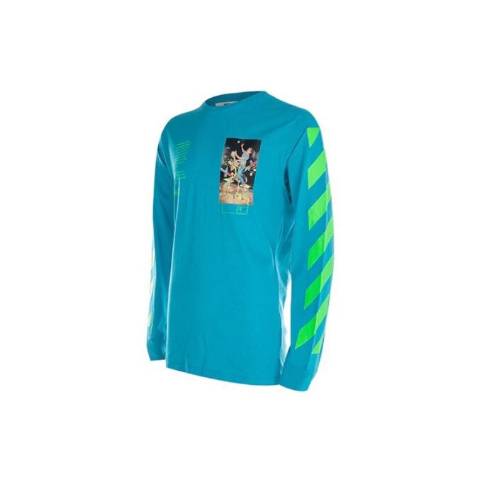 Printing Round Neck Long Sleeves Version Sky Blue