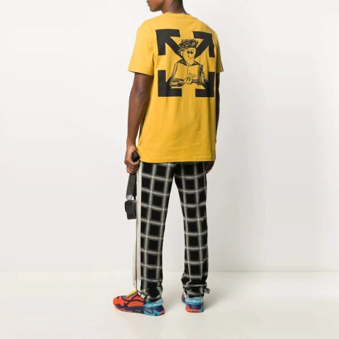 Printing Round Neck Short Sleeve Yellow