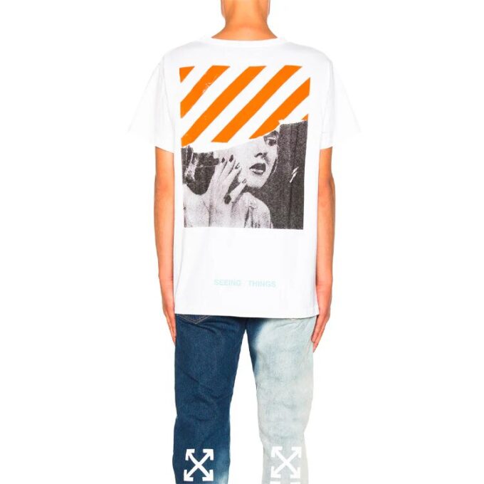 Printing Short Sleeve Loose Fit White