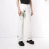 Printing Straight Long Pants Loose Fit White