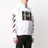 Printing Stripe hooded Long Sleeves Ordinary Version White