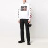 Printing Stripe hooded Long Sleeves Ordinary Version White