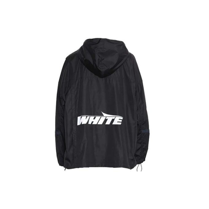 Printing Zip-up Hooded Jacket Men Black