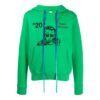 Public Television Printing Hooded Pullover Men Green