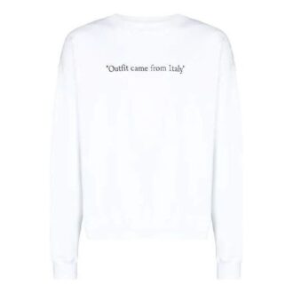 Quote Alphabet Pattern Round Neck White