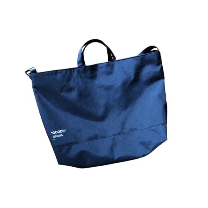 Quote Tote Bag GOODS “Blue White”