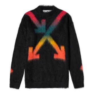Rainbow Gradient Arrow Knit Black