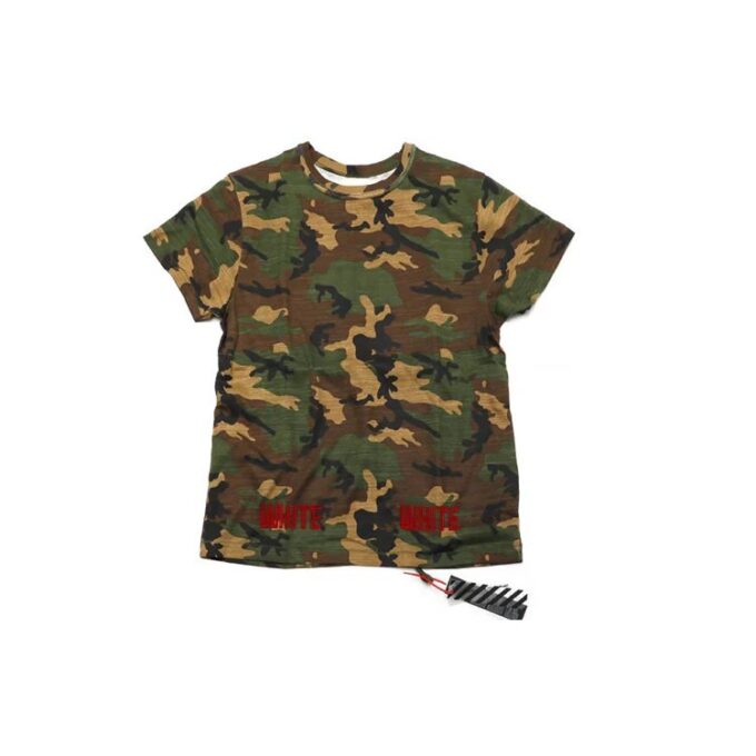 Red Short Sleeve Camouflage Green