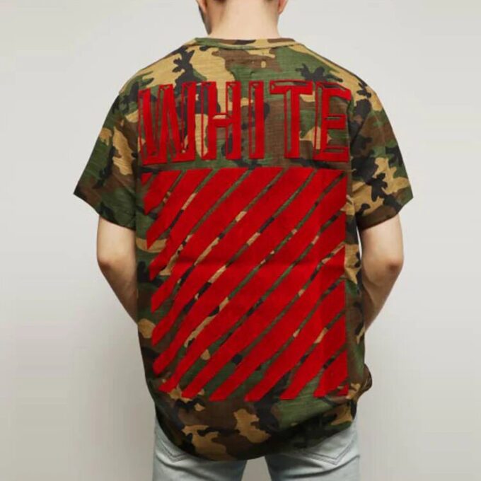 Red Short Sleeve Camouflage Green