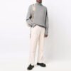 ribbed High Collar Pullover Ordinary Version Unisex Gray